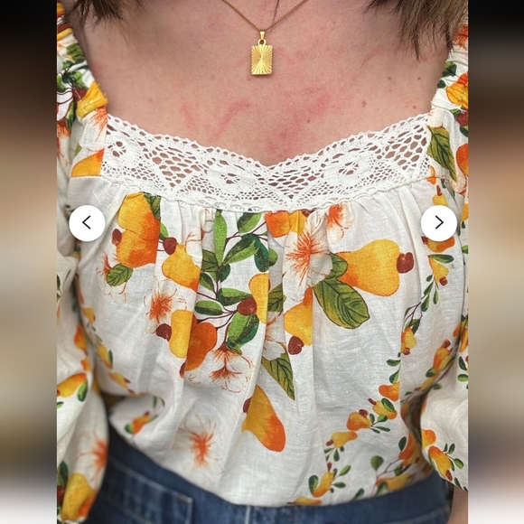 Atelier Nicole Miller Cashew Fruit Print Boho Tunic Top. NWOT - Picture 7 of 16